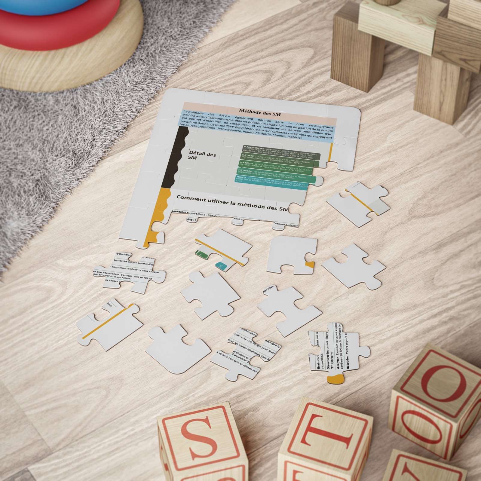 Kids' Educational 30-Piece Puzzle — French 'Méthode des 5M' Learning Activity - Image 2