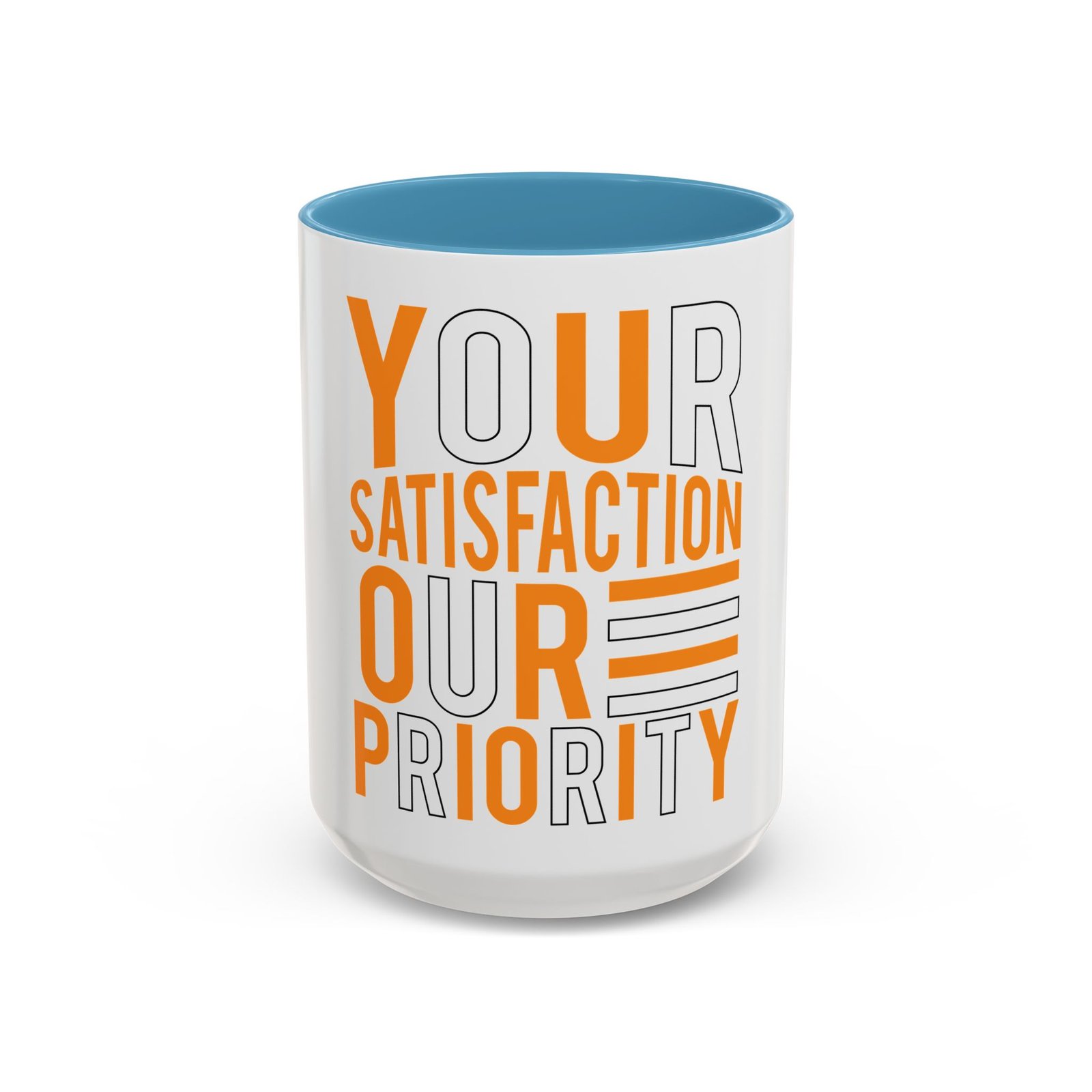 Accent Coffee Mug — "Your Satisfaction Our Priority" Motivational Office Mug - Image 37