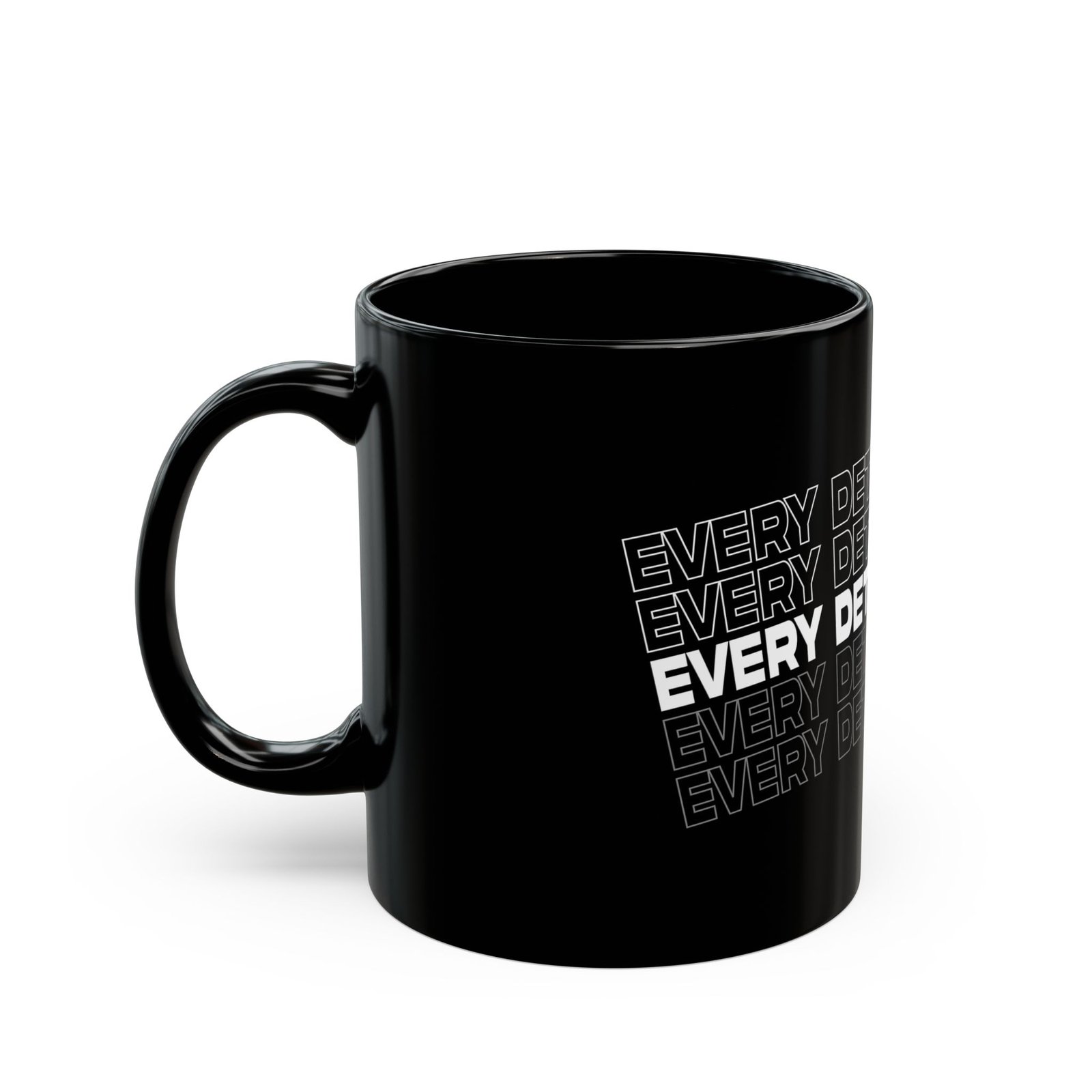 Every Detail Matters Black Ceramic Mug — 11oz & 15oz - Image 3