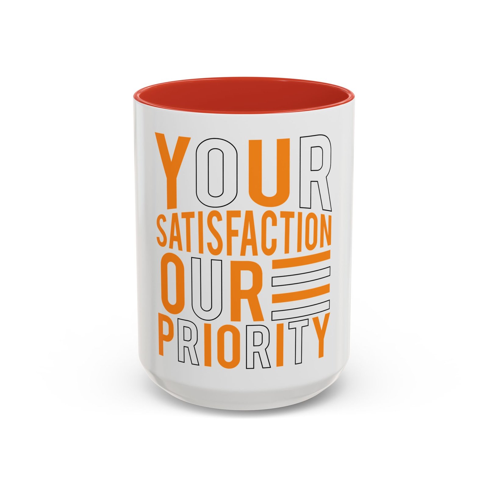 Accent Coffee Mug — "Your Satisfaction Our Priority" Motivational Office Mug - Image 29