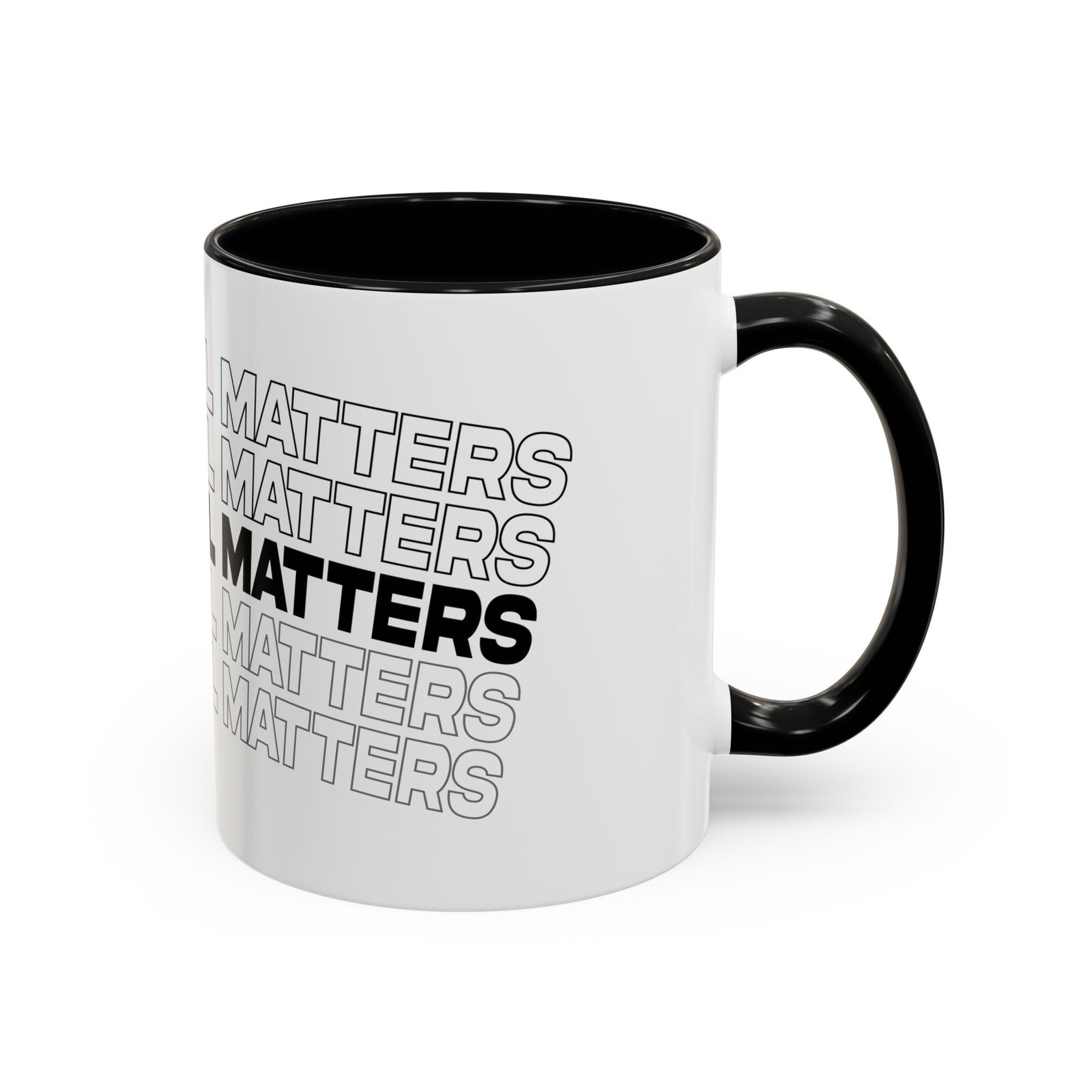 “Detail Matters” Accent Coffee Mug — Bold Typographic Black & White 11/15oz - Image 2