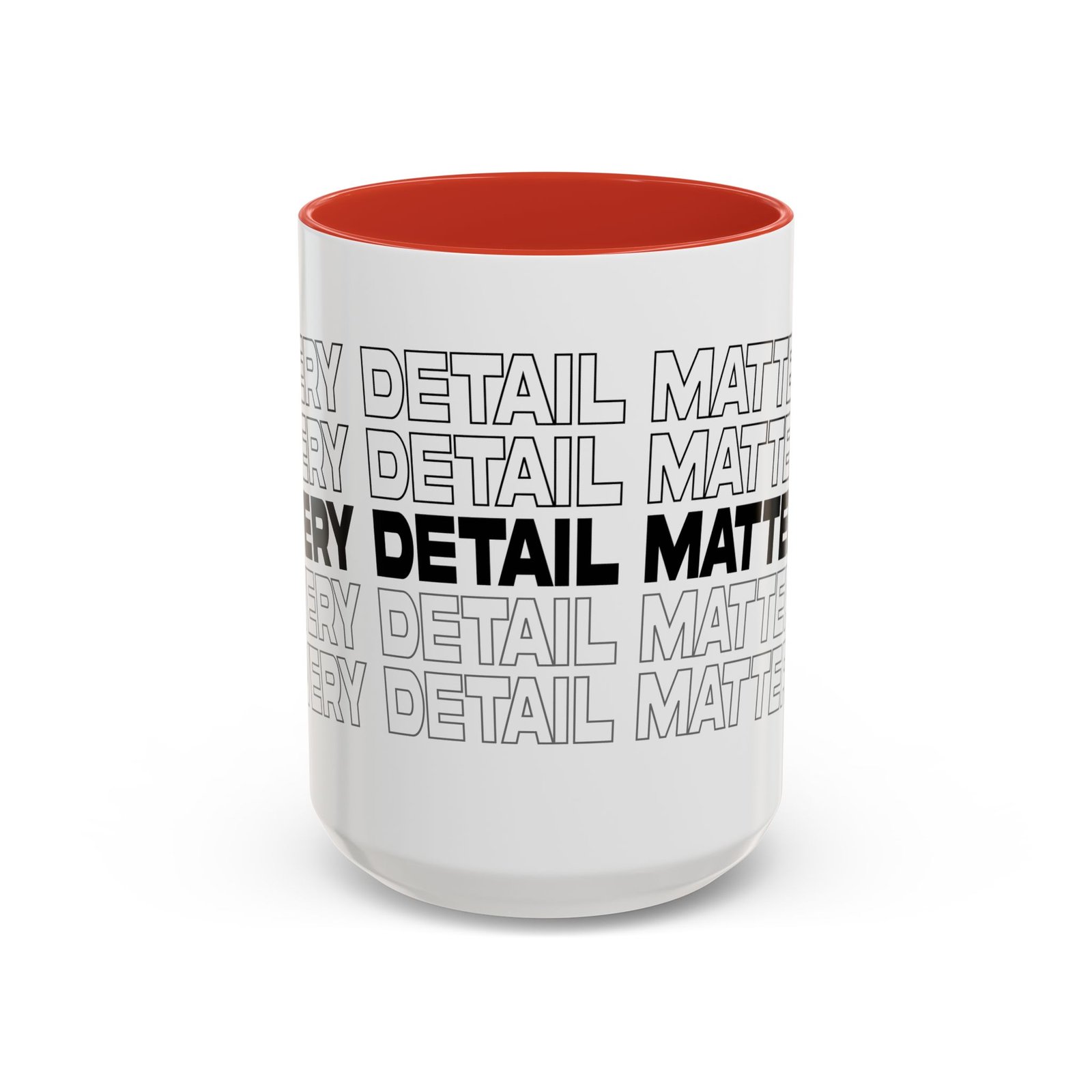 “Detail Matters” Accent Coffee Mug — Bold Typographic Black & White 11/15oz - Image 13