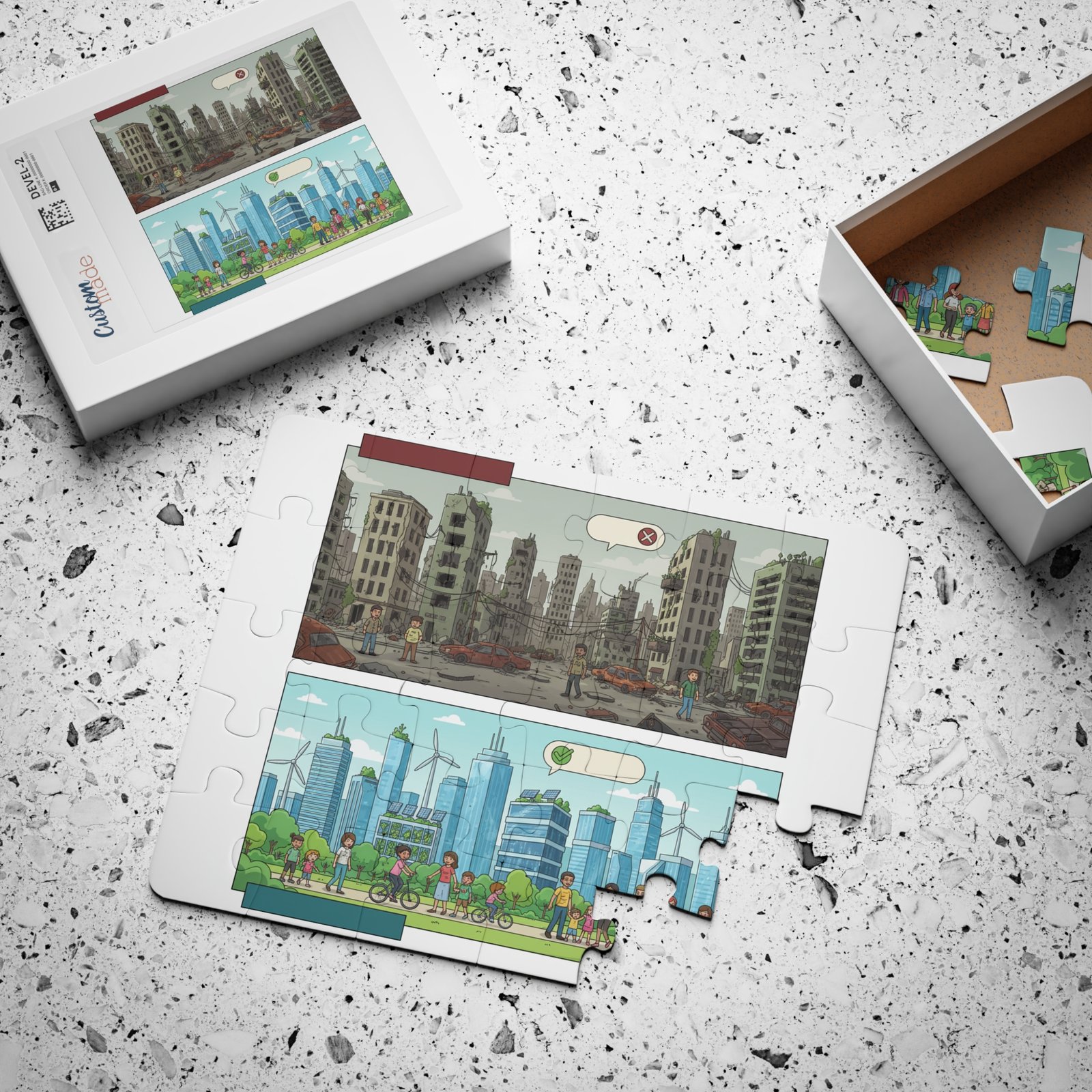 Kids Puzzle — 30-Piece Eco vs. Pollution City Comparison - Image 3