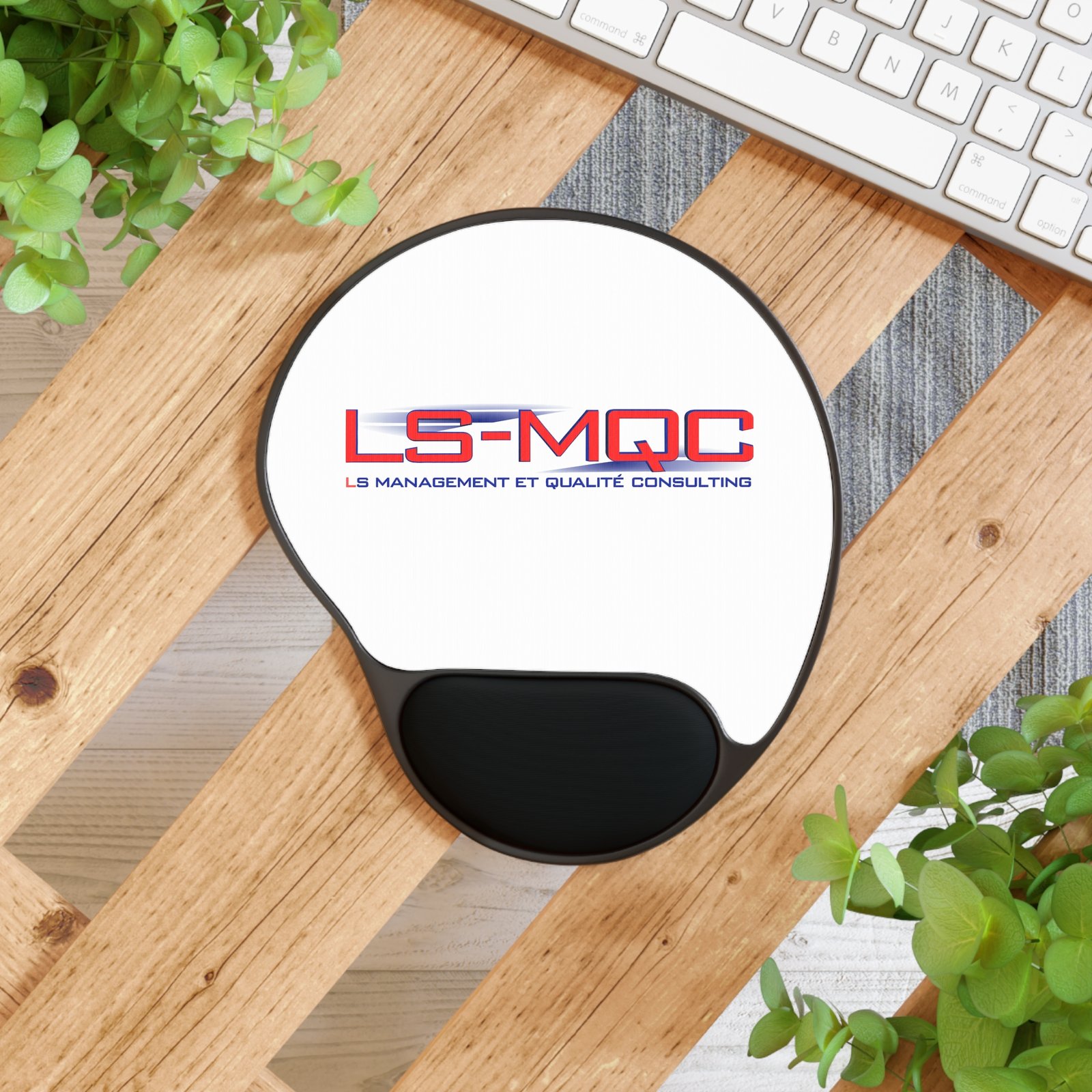 Branded LS-MQC Ergonomic Mouse Pad with Wrist Rest - Image 4