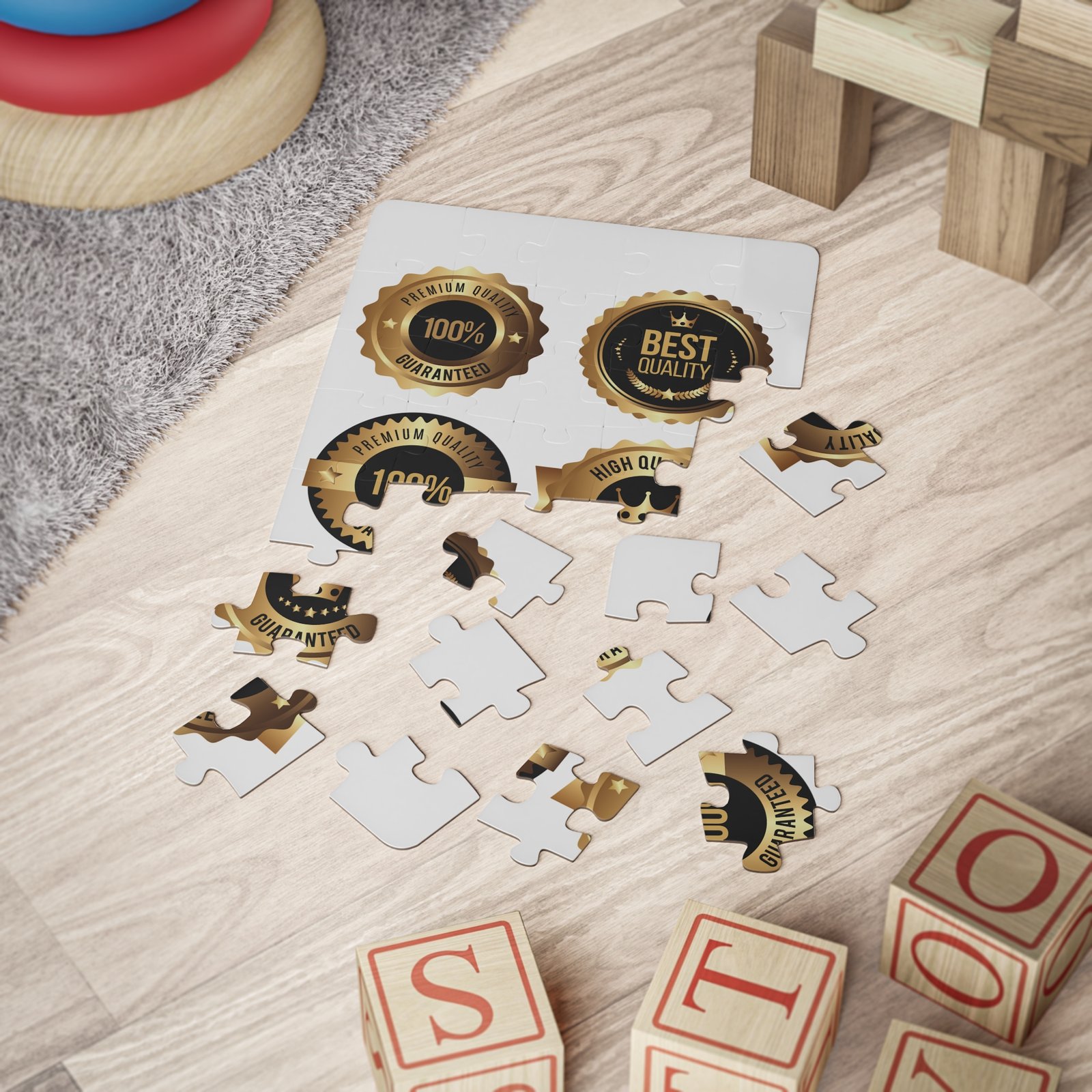 Kids' 30-Piece Puzzle — Gold Quality Badge Design (Educational Toddler Puzzle) - Image 2