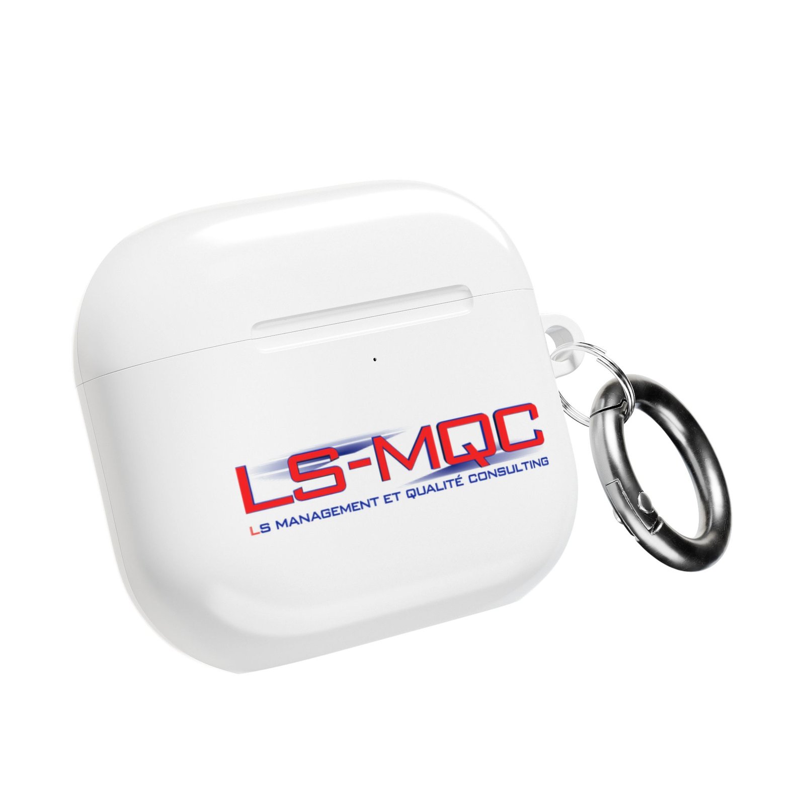 LS-MQC Branded AirPod Case – White Protective Charging Case with Logo