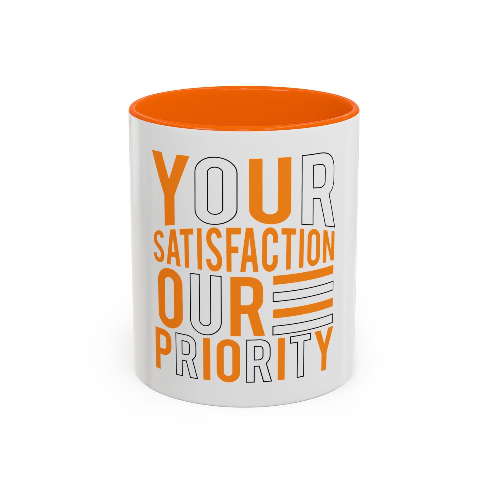 Accent Coffee Mug — "Your Satisfaction Our Priority" Motivational Office Mug - Image 41