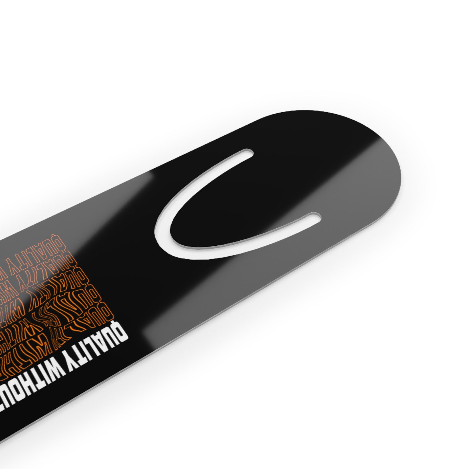 Metal Bookmark with Modern Typographic Design — 'Quality Without Compromise' - Image 3