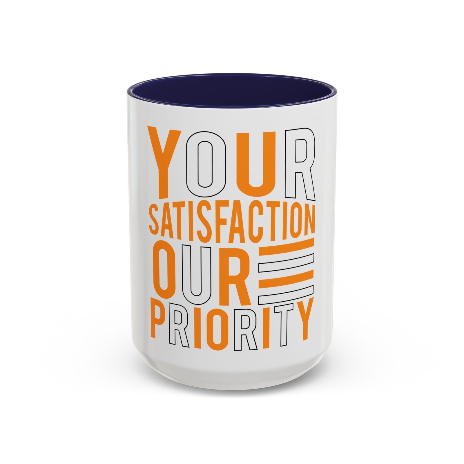 Accent Coffee Mug — "Your Satisfaction Our Priority" Motivational Office Mug - Image 21