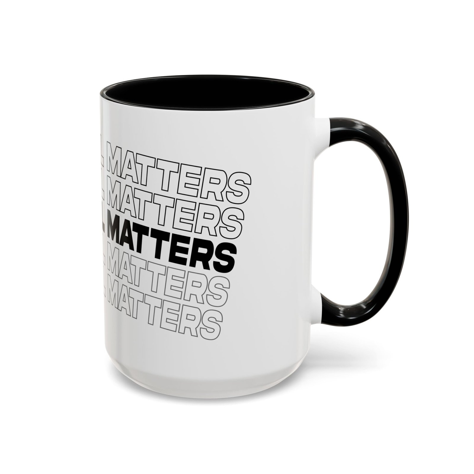 “Detail Matters” Accent Coffee Mug — Bold Typographic Black & White 11/15oz - Image 10