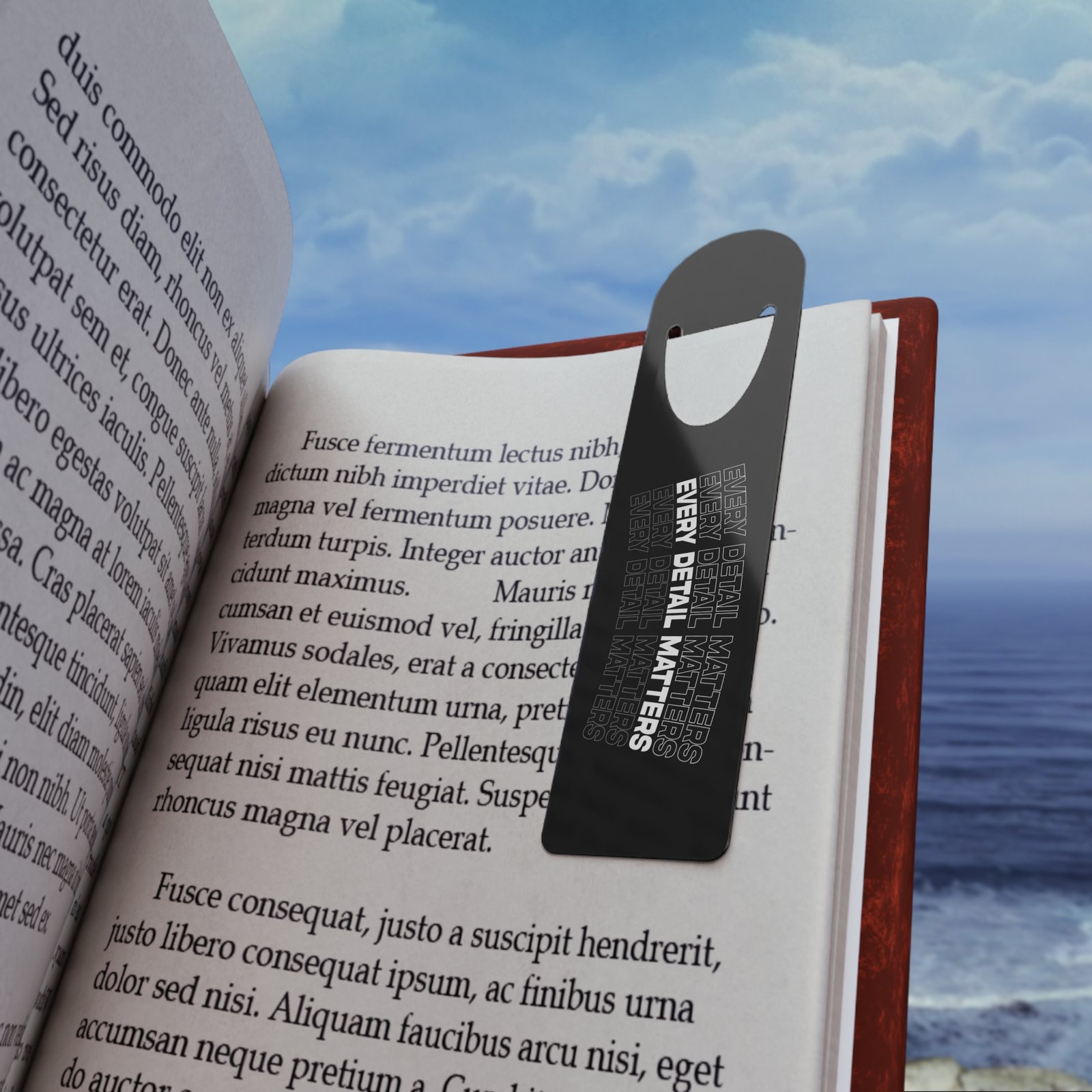 Metal Bookmark – 'Every Detail Matters' Minimalist Page Marker - Image 4