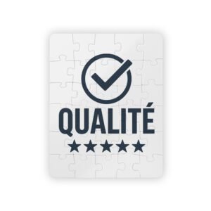 Kids Puzzle — "Qualité" 30-Piece Educational Jigsaw (Checkmark & 5-Star Design)