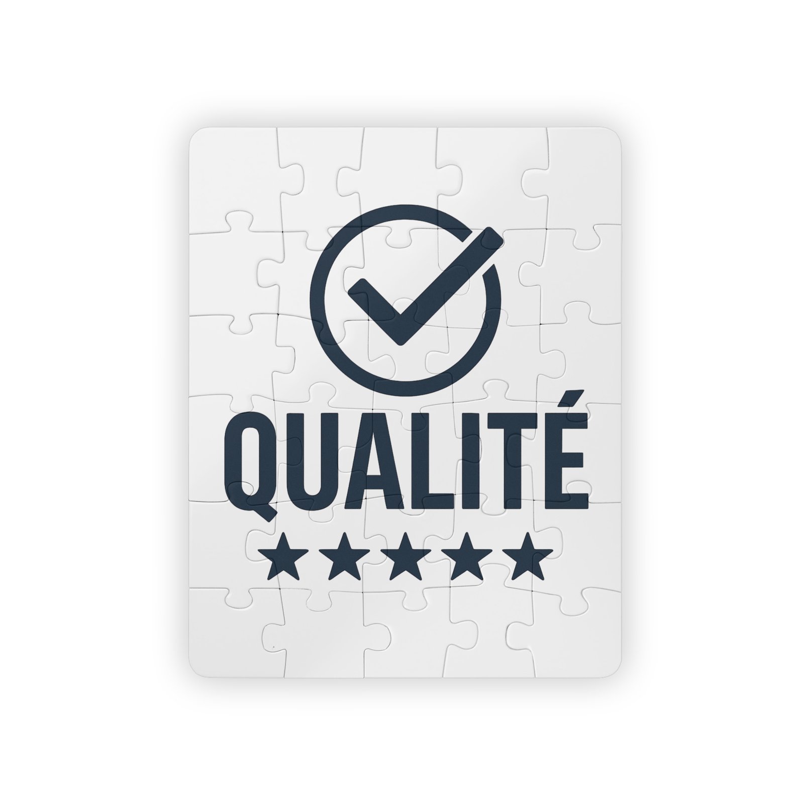 Kids Puzzle — "Qualité" 30-Piece Educational Jigsaw (Checkmark & 5-Star Design)