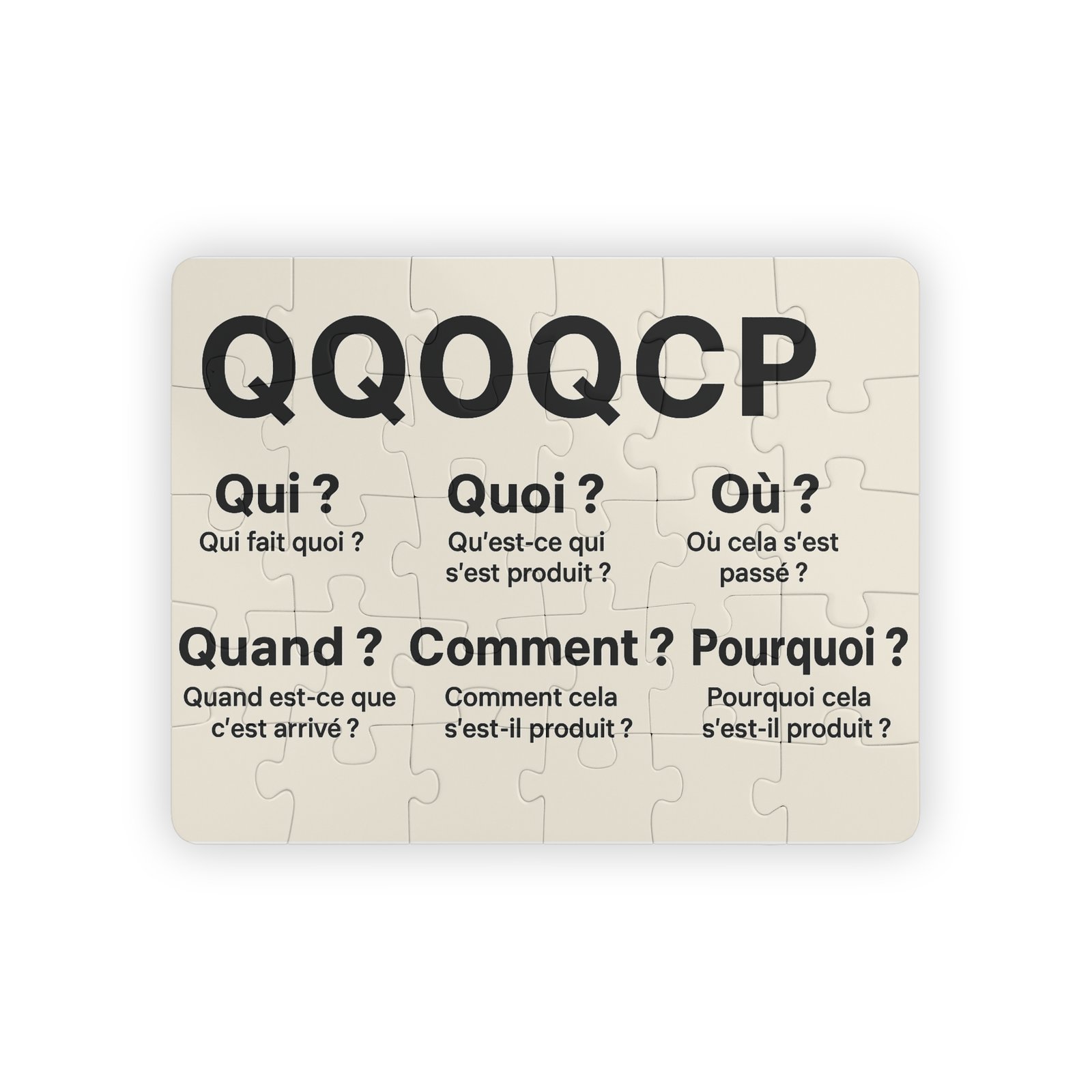 Kids Puzzle — QQQQCP French Question Words 30-Piece Educational Puzzle