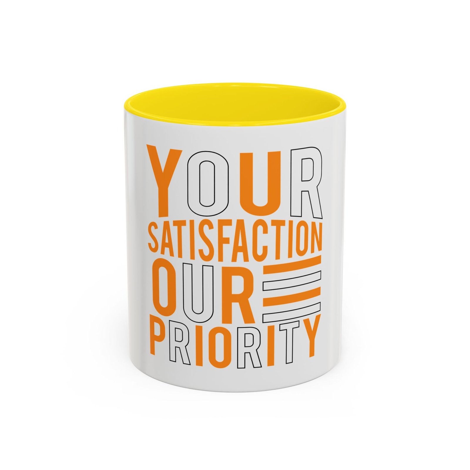 Accent Coffee Mug — "Your Satisfaction Our Priority" Motivational Office Mug - Image 45