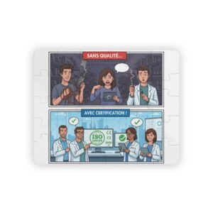 Kids 30-Piece Puzzle – Funny Quality Control Comic (French: Sans Qualité / Avec Certification)
