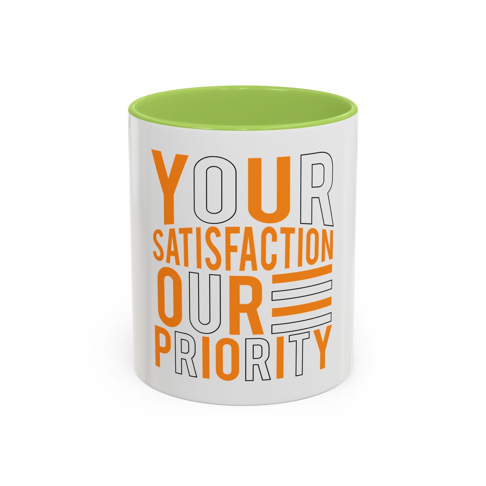 Accent Coffee Mug — "Your Satisfaction Our Priority" Motivational Office Mug - Image 49