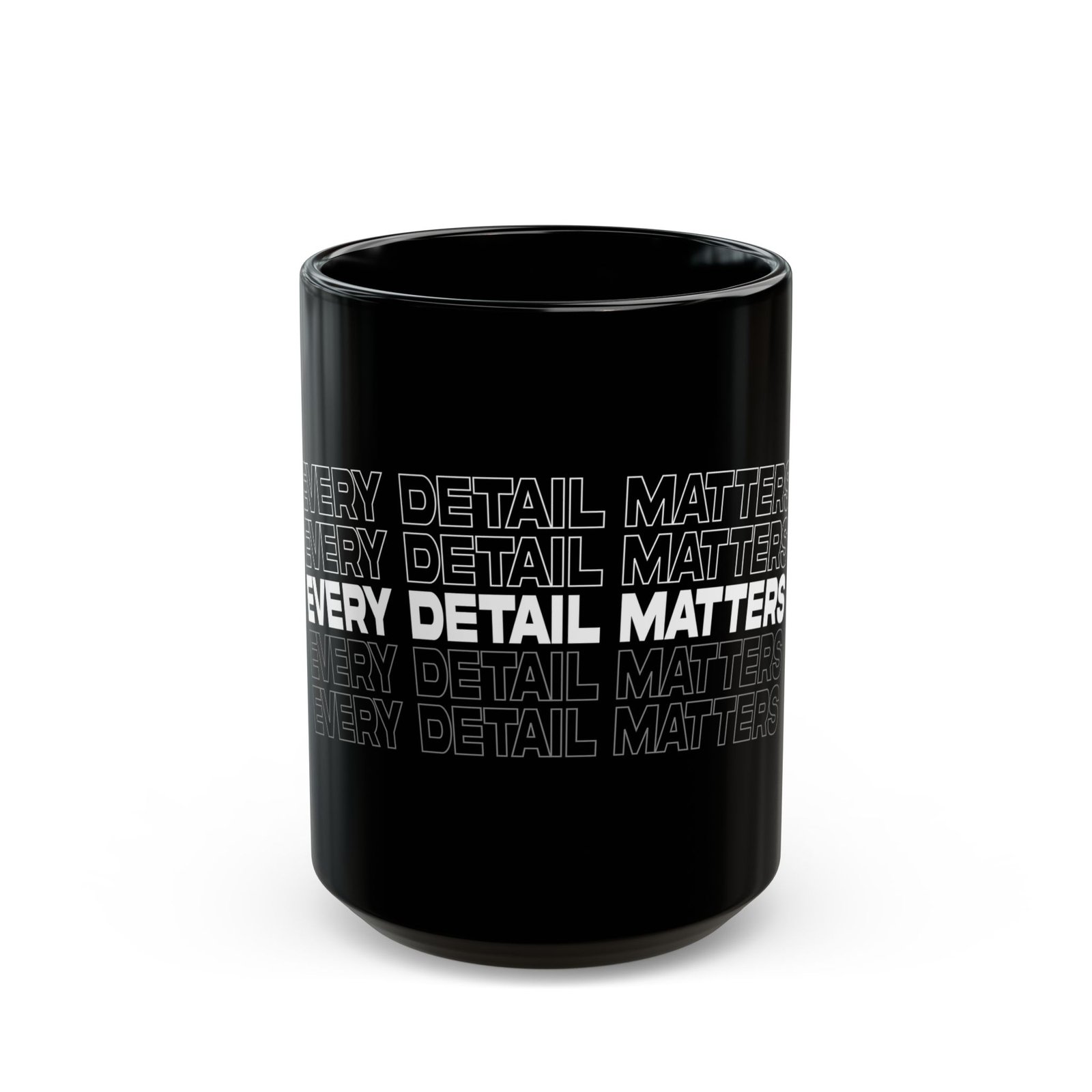 Every Detail Matters Black Ceramic Mug — 11oz & 15oz - Image 5