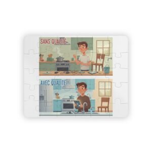 Kids Puzzle — "Sans Qualité / Avec Qualité" Kitchen Contrast 30-Piece