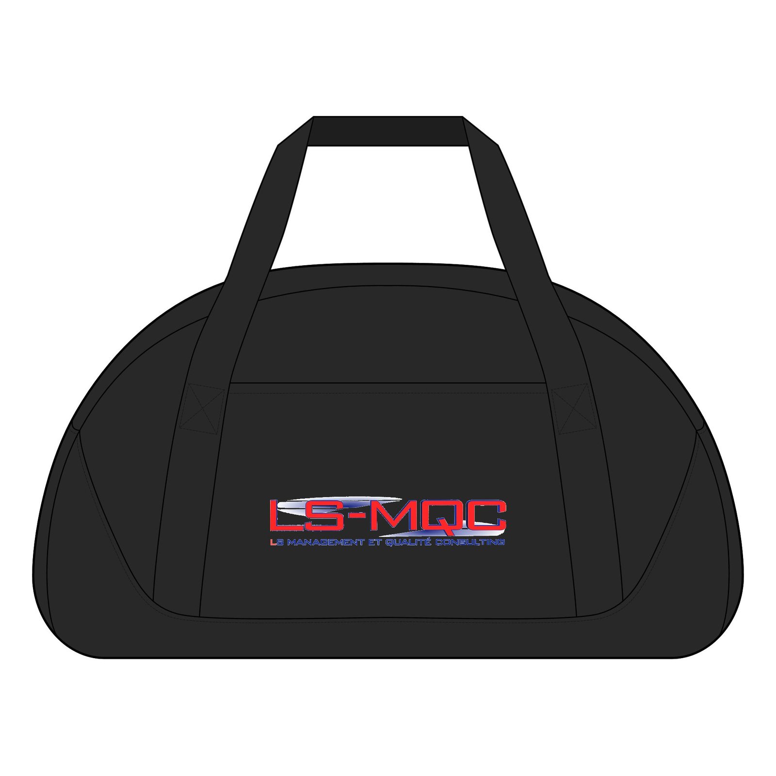 LS-MQC logo Access Dome Duffel Bag — Compact Travel & Gym Carryall with Front Logo Pocket - Image 3