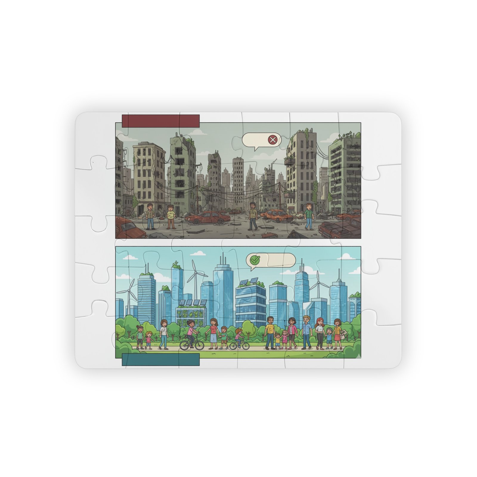 Kids Puzzle — 30-Piece Eco vs. Pollution City Comparison