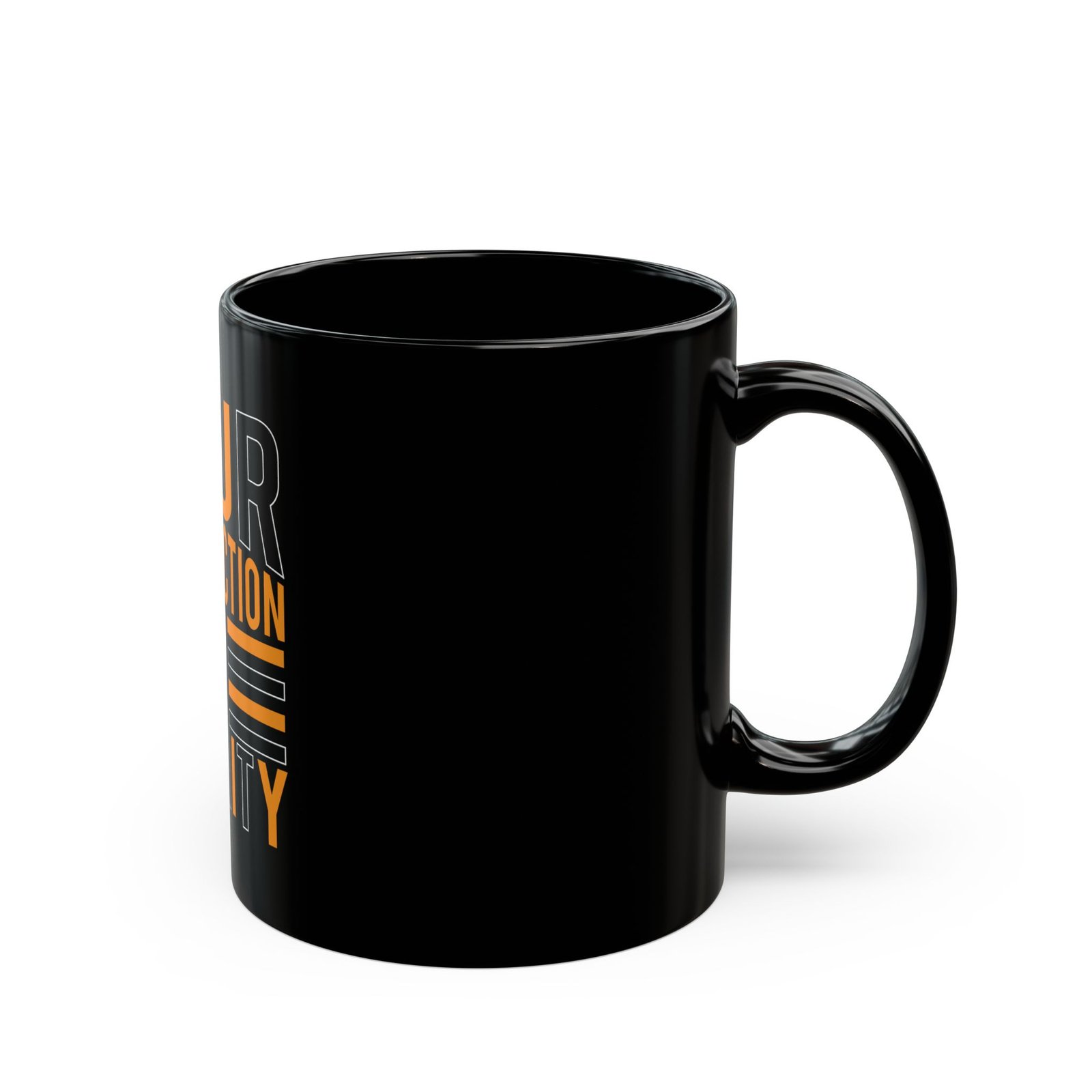 Black Mug — "Your Satisfaction, Our Priority" Bold Typography Coffee Cup - Image 2
