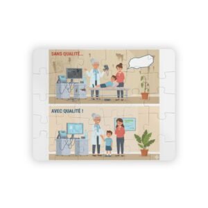 Kids' 30-Piece Puzzle — Dental Visit Comparison (French: «Sans qualité / Avec qualité»), Educational Kids Puzzle
