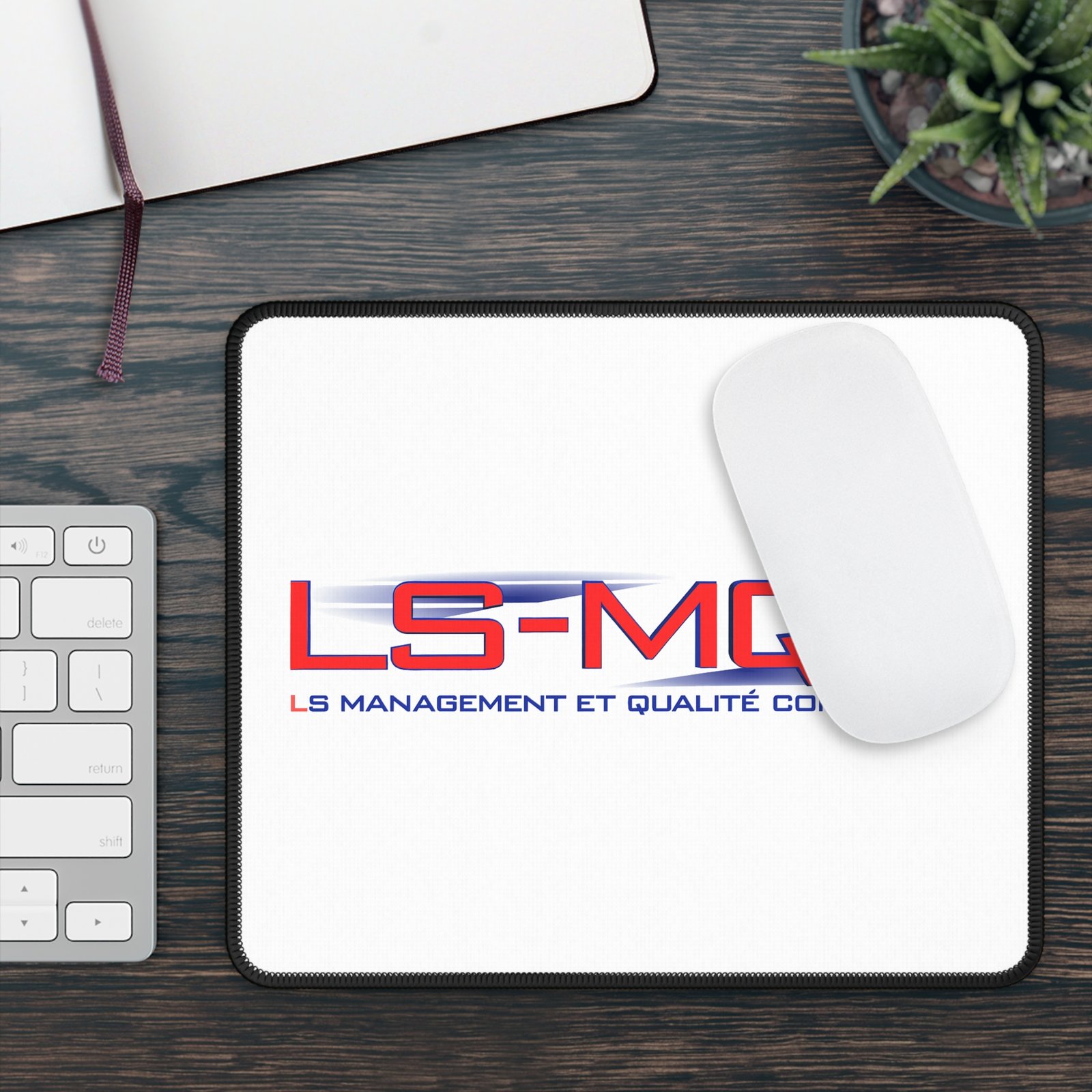 LS-MQC Branded Mouse Pad — LS Management et Qualité Consulting Desk Mat - Image 3